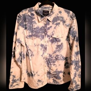 American Eagle Acid Wash Blue Denim Shirt